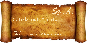 Szirányi Arnold névjegykártya