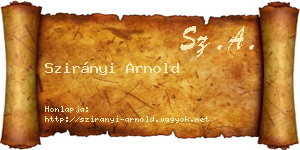 Szirányi Arnold névjegykártya