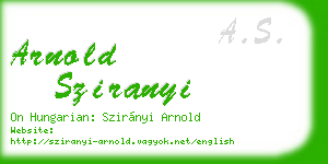 arnold sziranyi business card